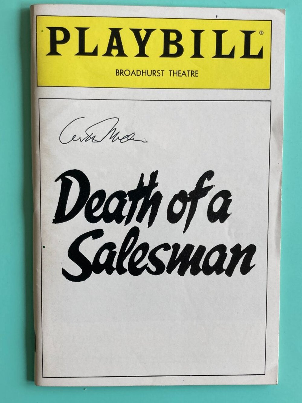 Arthur Miller (Only) Signed Playbill Death of a Salesman 1984 Dustin Hoffman